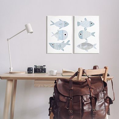 Stupell Home Decor 2-Piece Whimsical Patterned Fish Wall Art Set