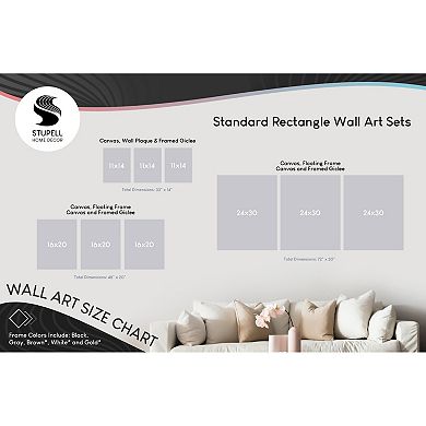 Stupell Home Decor Jungle Animal Kingdom Canvas Wall Art 3-pc. Set