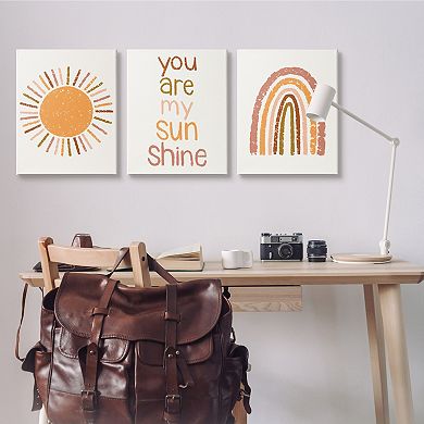 Stupell Home Decor My Sunshine Rainbow Canvas Wall Art 3-pc. Set