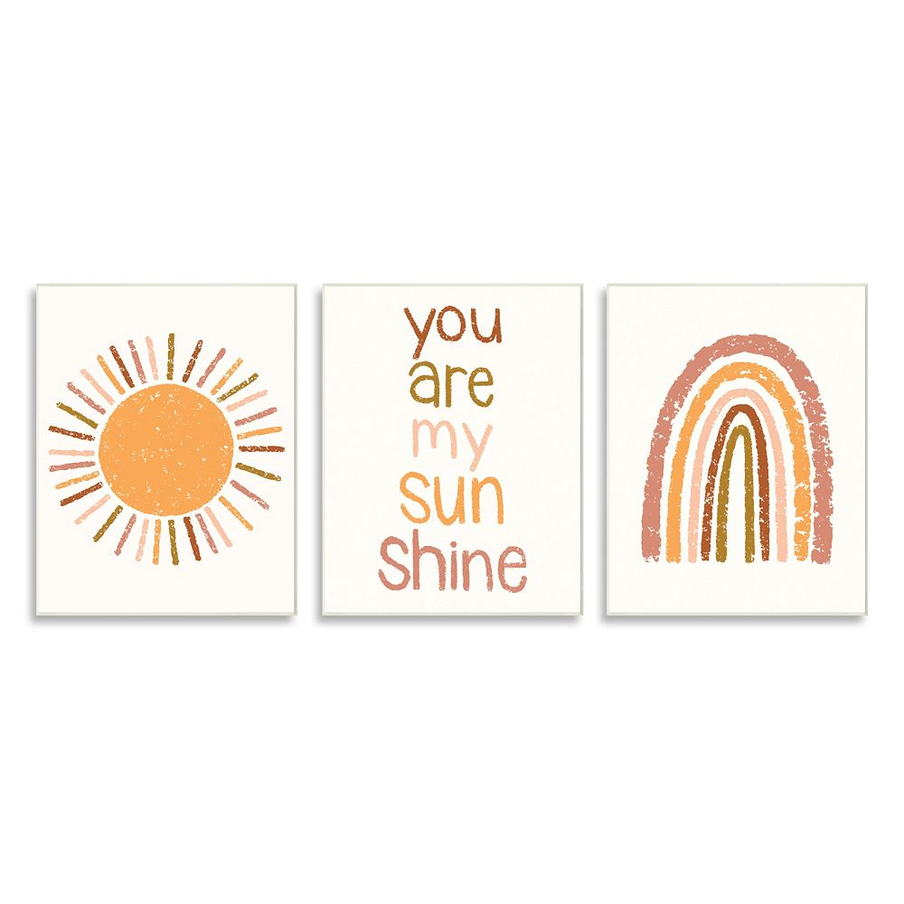 Stupell Home Decor My Sunshine Rainbow Plaque Wall Art 3-pc. Set