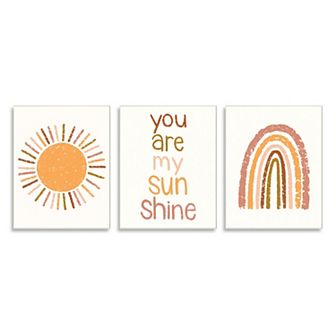 Stupell Home Decor My Sunshine Rainbow Plaque Wall Art 3 pc Set