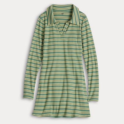 Juniors' SO Long Sleeve Mini Polo Dress
