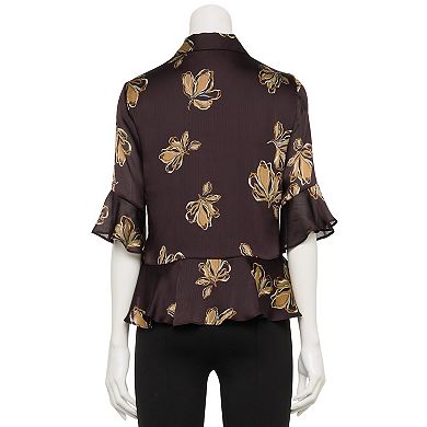 Women's Nine West Adaptive Ruffle Hem Shirt