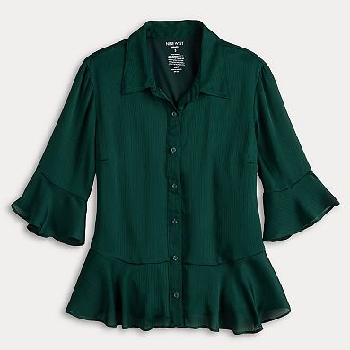 Women's Nine West Adaptive Ruffle Hem Shirt