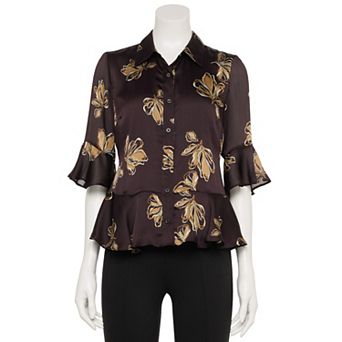 Women's Nine West Adaptive Ruffle Hem Shirt