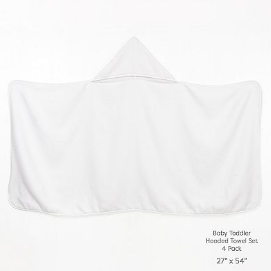 American Soft Linen Toddler Cotton Hooded Towel Set