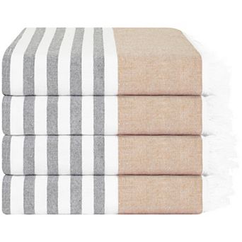American Soft Linen 4 pc Peshtemal Beach Towel Set