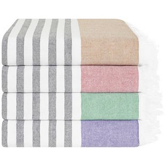 American Soft Linen 4 pc Peshtemal Beach Towel Set