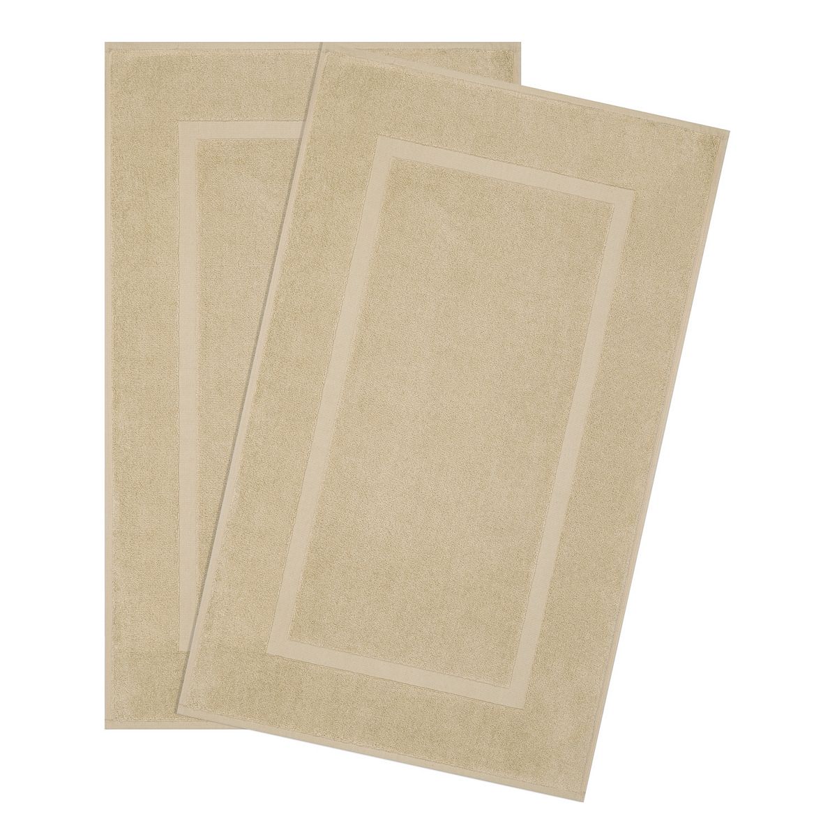 American Soft Linen Cotton 2-Piece Bath Mat Set - Beige