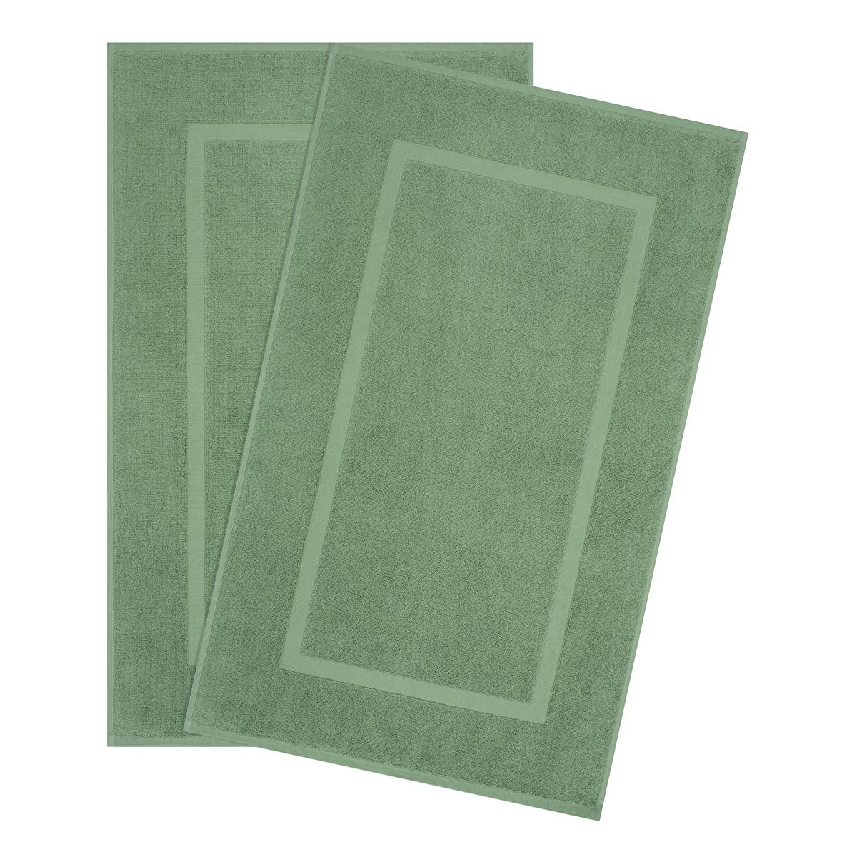 American Soft Linen Cotton 2-Piece Bath Mat Set - Sage Green