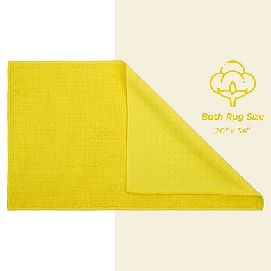 American Soft Linen Cotton Slip Reducer Bathroom Rug