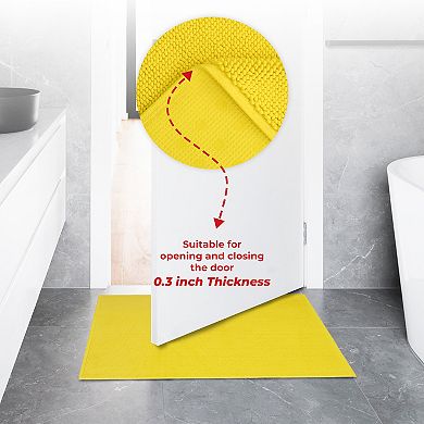 American Soft Linen Cotton Slip Reducer Bathroom Rug