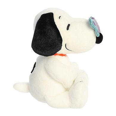 Aurora Medium White Peanuts 11" Snoopy With Butterfly Adorable Stuffed Animal