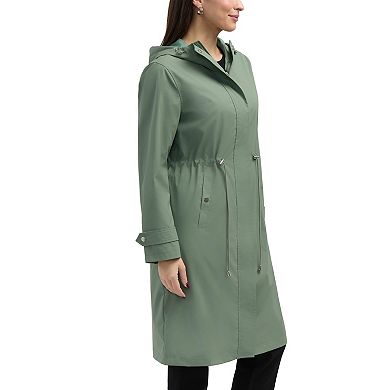 Women's Ellen Tracy Longline Rubber Raincoat