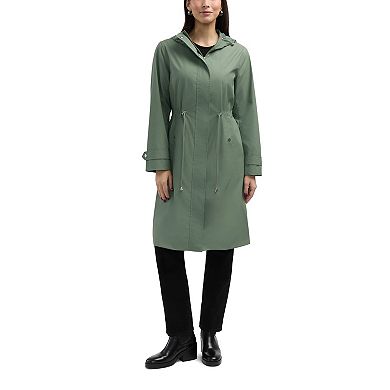 Women's Ellen Tracy Longline Rubber Raincoat