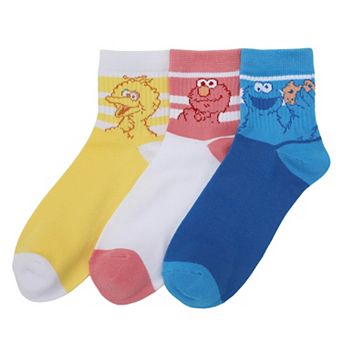 Women's Sesame Street 3 pk Quarter Crew Socks