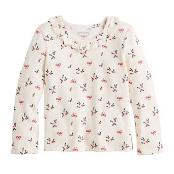 Baby & Toddler Girls Jumping Beans® Cozy Knit Ruffle Collar Long Sleeve Top
