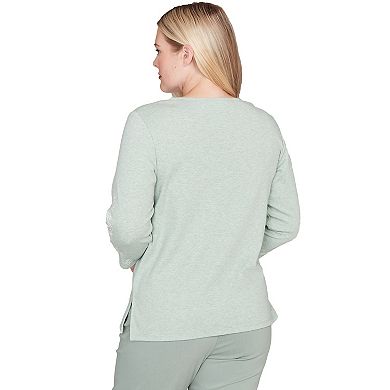 Petite Alfred Dunner Soft Embroidered Pattern Top