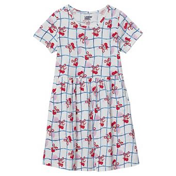 Girls 2-16 Lands' End Short Sleeve Gathered Waist Jersey Dress