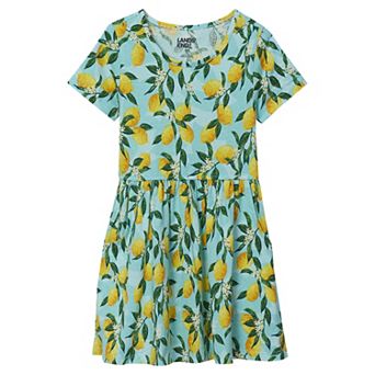 Girls 2-16 Lands' End Short Sleeve Gathered Waist Jersey Dress