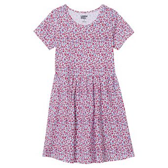 Girls 2-16 Lands' End Short Sleeve Gathered Waist Jersey Dress