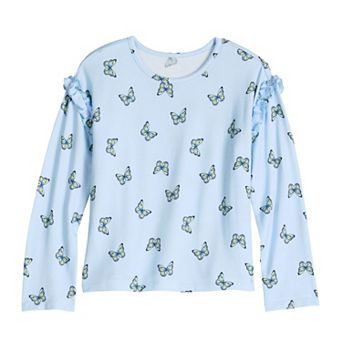Girls 4-12 Jumping Beans® Ruffle Shoulder Cozy Knit Top