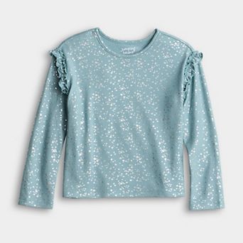 Girls 4-12 Jumping Beans® Ruffle Shoulder Cozy Knit Top