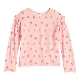 Girls 4-12 Jumping Beans® Ruffle Shoulder Cozy Knit Top