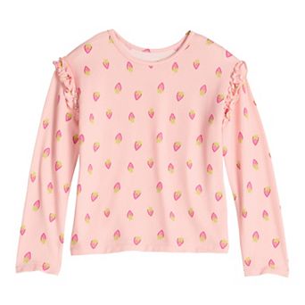 Girls 4-12 Jumping Beans® Ruffle Shoulder Cozy Knit Top