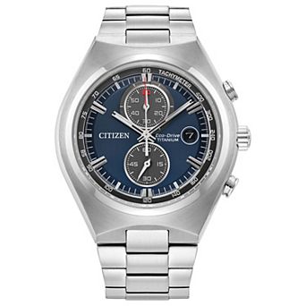 Citizen Eco-Drive Men's Brycen Super Titanium Red Dial Chronograph Bracelet Watch