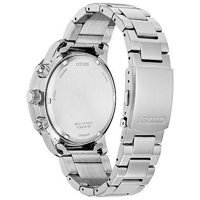 Citizen Eco-Drive Men's Stainless Green Chrono Dial Bracelet Watch