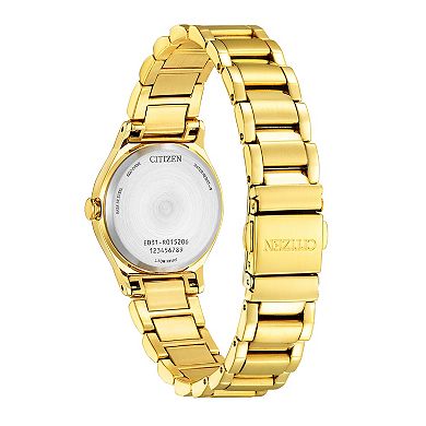 Citizen Eco-Drive Women's Axiom Gold-Tone Stainless Black Dial Bracelet Watch