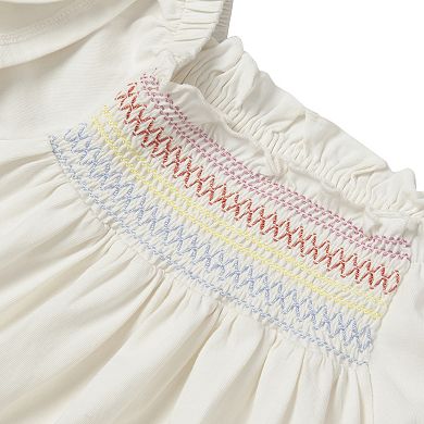 Girls 2-16 Lands' End Short Sleeve Smock Flutter Top