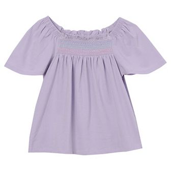 Girls 2-16 Lands' End Short Sleeve Smock Flutter Top