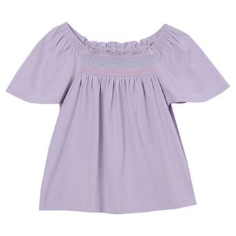 Girls 2-16 Lands' End Short Sleeve Smock Flutter Top