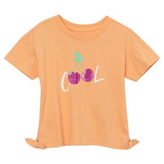 Girls 2-16 Lands' End Short Sleeve Side Tie Graphic Tee