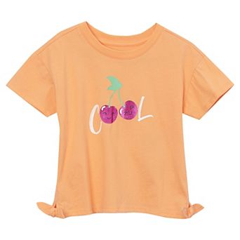 Girls 2-16 Lands' End Short Sleeve Side Tie Graphic Tee