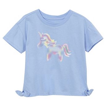 Girls 2-16 Lands' End Short Sleeve Side Tie Graphic Tee