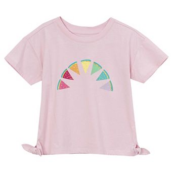 Girls 2-16 Lands' End Short Sleeve Side Tie Graphic Tee