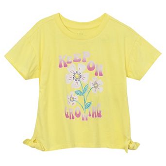 Girls 2-16 Lands' End Short Sleeve Side Tie Graphic Tee
