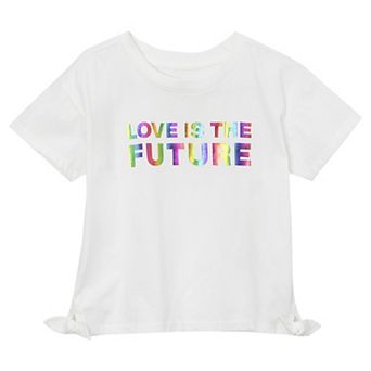 Girls 2-16 Lands' End Short Sleeve Side Tie Graphic Tee