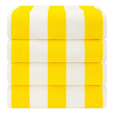 American Soft Linen 4-pc Turkish Cabana Striped Beach Towel Set