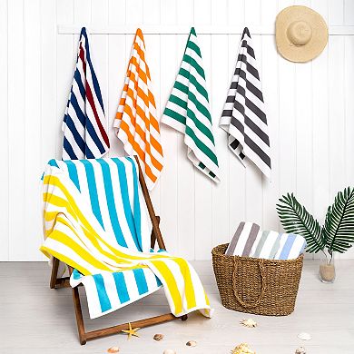 American Soft Linen 4-pc Turkish Cabana Striped Beach Towel Set