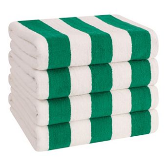 American Soft Linen 4 pc Turkish Cabana Striped Beach Towel Set