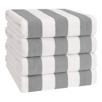 American Soft Linen 4 pc Turkish Cabana Striped Beach Towel Set