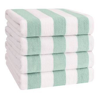 American Soft Linen 4 pc Turkish Cabana Striped Beach Towel Set