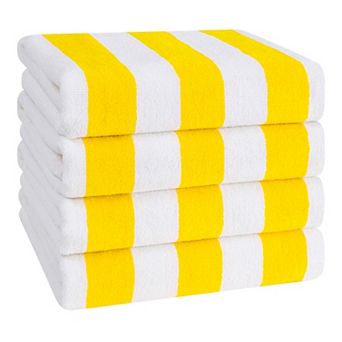American Soft Linen 4 pc Turkish Cabana Striped Beach Towel Set