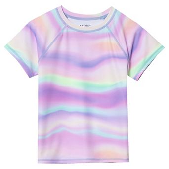 Girls 6-16 Lands' End Slim Short Sleeve Crewneck Swim Rash Guard
