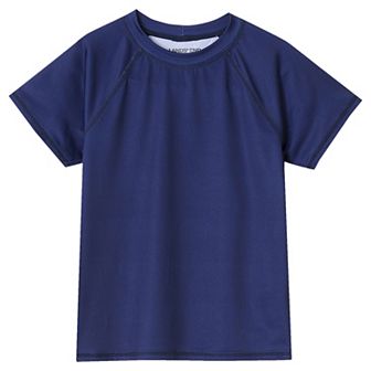 Girls 6-16 Lands' End Slim Short Sleeve Crewneck Swim Rash Guard