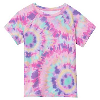 Girls 6-16 Lands' End Slim Short Sleeve Crewneck Swim Rash Guard